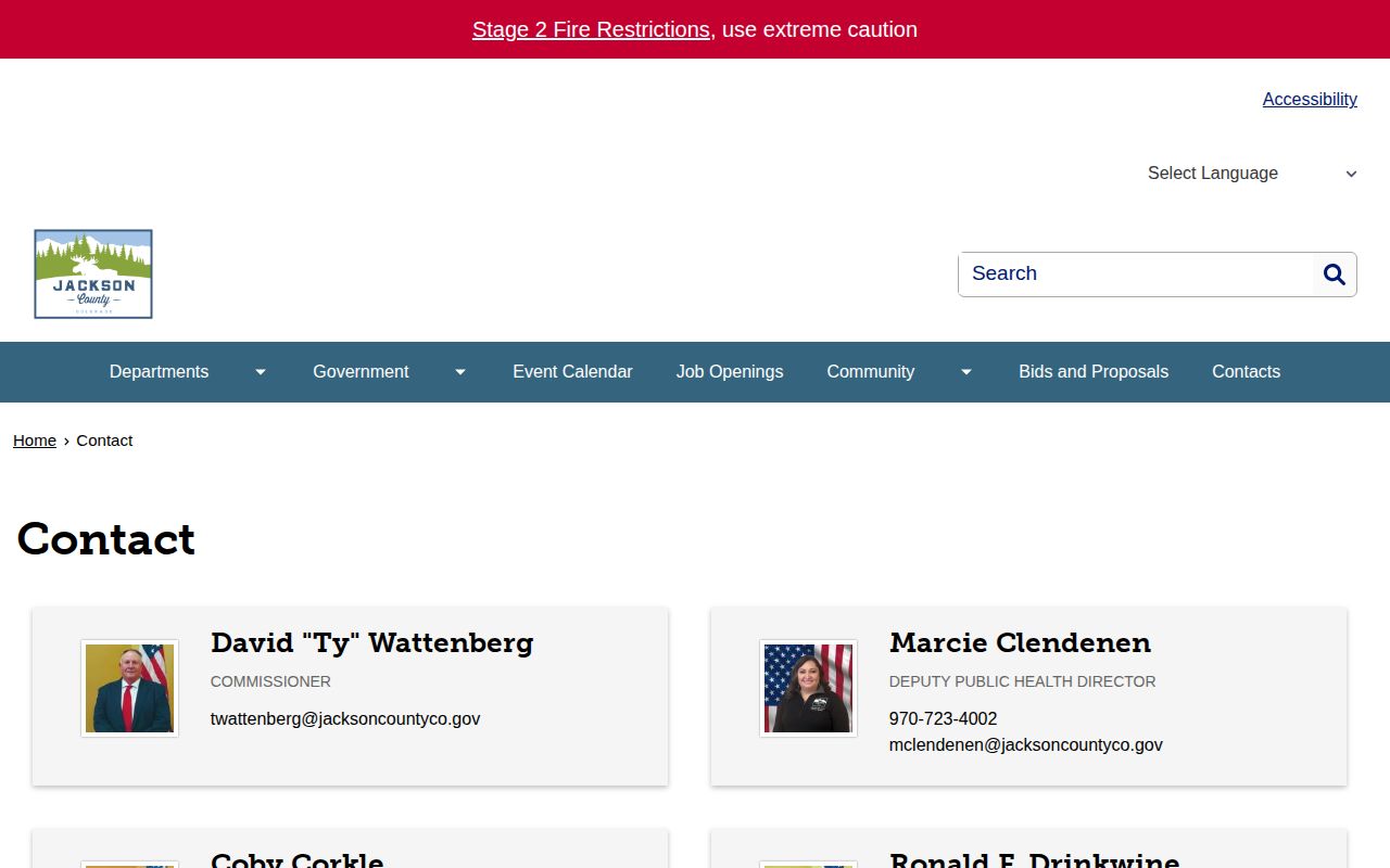 Jackson County sheriff contact for current booking and roster checks