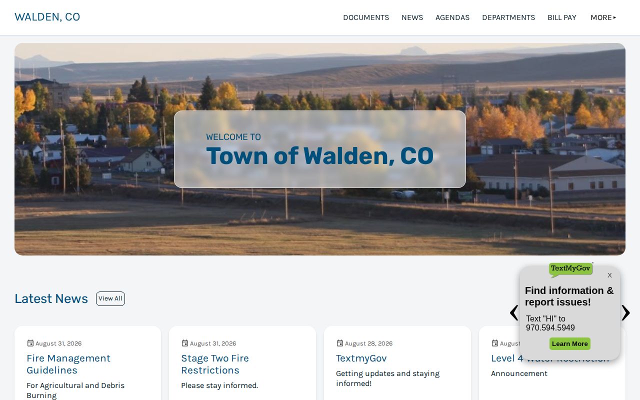 Town of Walden official homepage for local arrest record routing